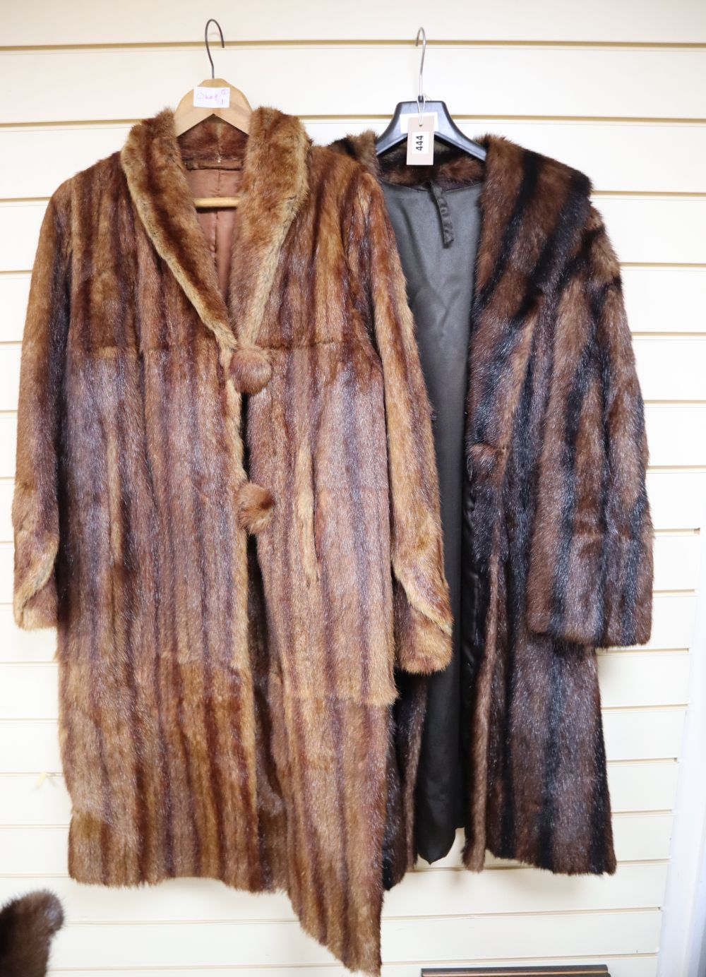 Two musquash fur coats
